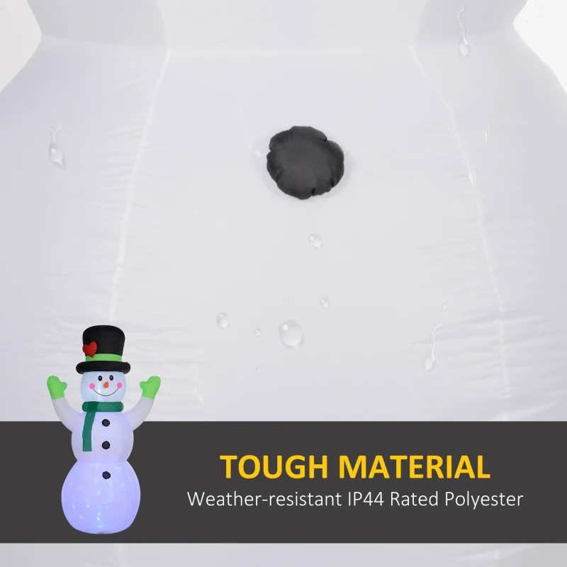 Outsunny 10FT Christmas Inflatables Cheerful Snowman in Black Hat, Blow Up Outdoor Christmas Decorations with LED Yard Display