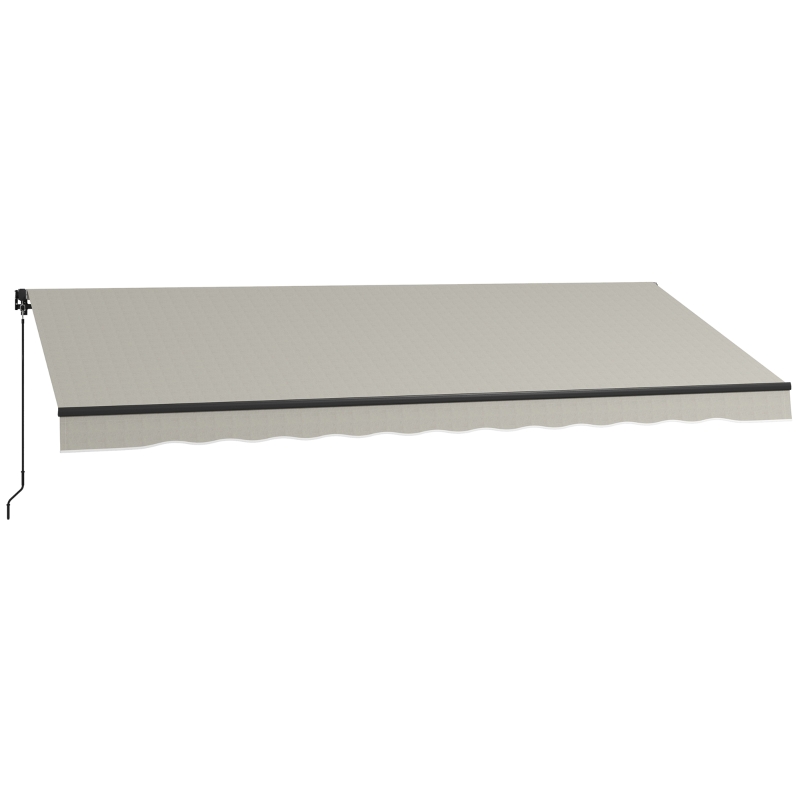 Outsunny 15' x 10' Retractable Awning, 280gsm UV Resistant Sunshade Shelter, for Deck, Balcony, Yard, Light Grey