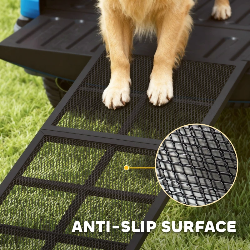 PawHut 75" Folding & Portable Dog Car Ramp for Large Dogs, Extra Long & Wide, for Car, SUV, Truck, RV, High Bed