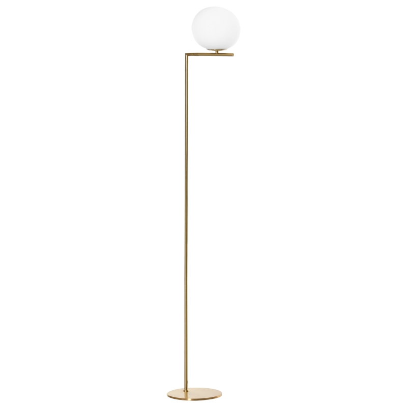 HOMCOM Metal Floor Lamp, Standing Light with 350° Adjustable Lampshade for Living Room, Bedroom, Office, Gold