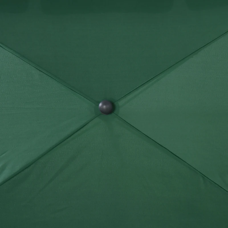 Outsunny 6.5x4ft Rectangle Patio Umbrella Aluminum Tilt Adjustable Garden Parasol Sun Shade Outdoor Canopy Green