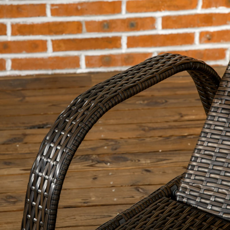 Outsunny Reclining Chaise Lounge Chair, Rolling Outdoor Chair with Cushion, Pillow, Headrest, Armrests, and Wheels, Brown