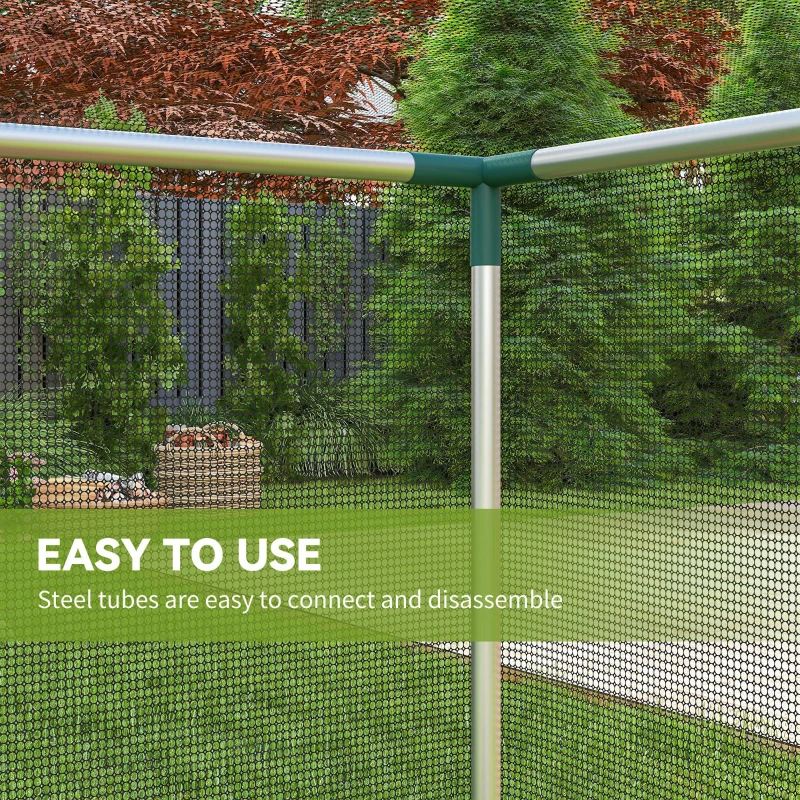 Outsunny Galvanized Steel Crop Cage, Plant Protection Tent with Zippered Door, 4' x 4', Black