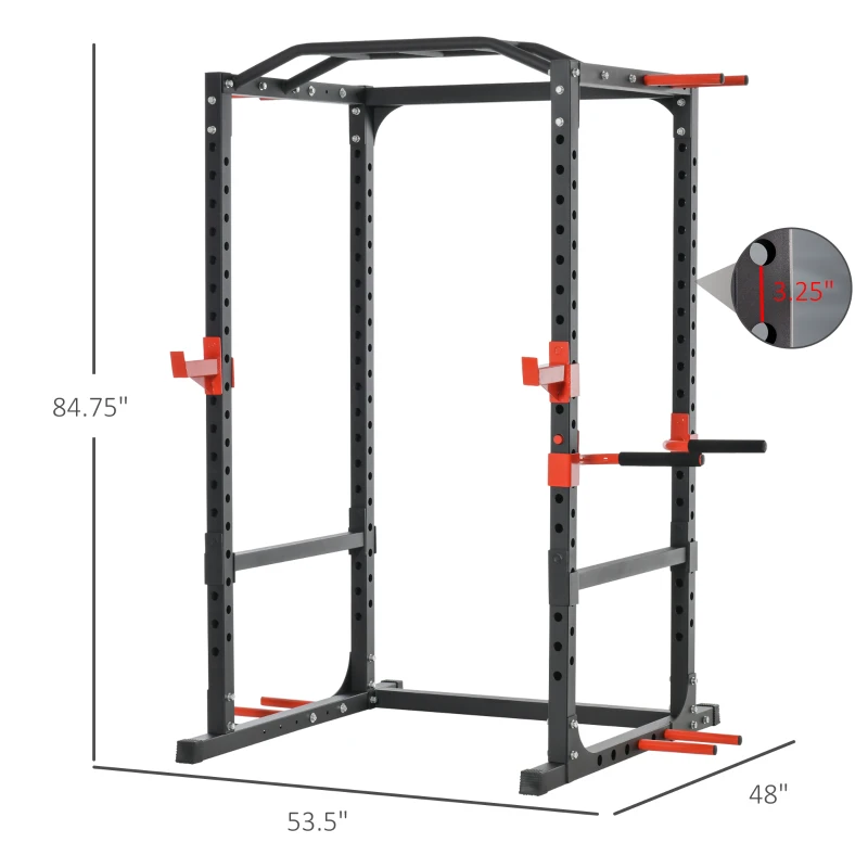 Soozier Power Tower Pull Up Bar Squat Rack Power Cage At Home Workout Equipment,Upper Body Strength Training Equipment