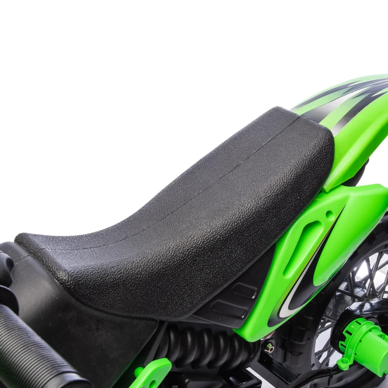 Qaba 12V Kids Electric Motorcycle, Ride on Motorcycle with Training Wheels, Rear Suspension, Horn for 3-6 Years, Green