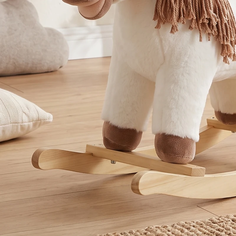 Qaba Baby Rocking Horse for Boys and Girls, Kids Rocking Horse with Realistic Sounds and Anti-Tip limiters