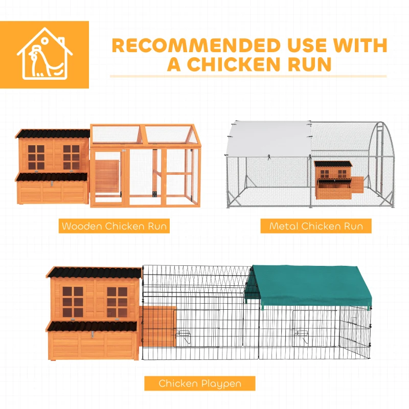 PawHut Wooden Chicken Coop with Nesting Box, Pull-Out Tray, Waterproof Roof, 39" Chicken House for 2-4 Chickens, Rabbits