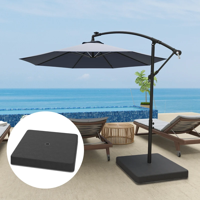 Outsunny 4 Piece Offset Umbrella Base Weight for 176 lbs Sand Heavy Duty Outdoor Weights for Umbrella Stand, Black