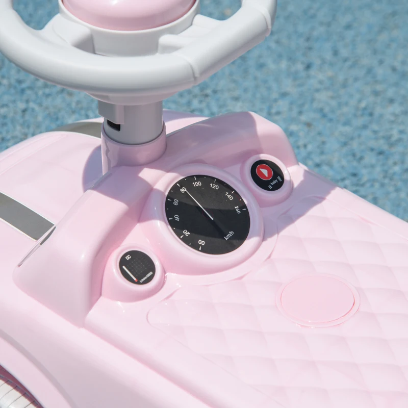 Qaba Foot to Floor Toddler Ride on Toy, Sliding Car w/ Horn, No Tip Anti-Over-Backwards System for 18-36 Months, Pink