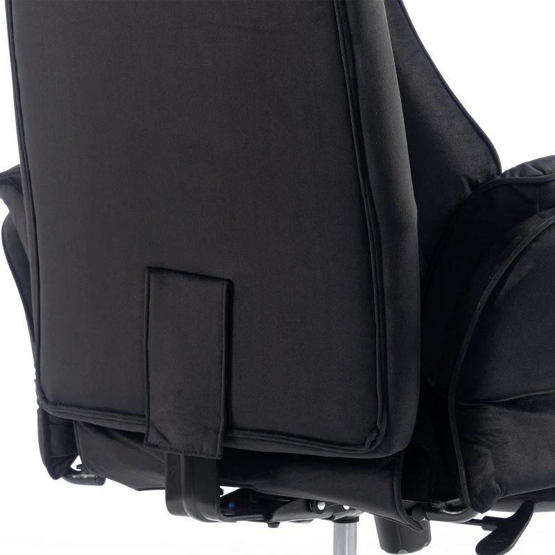 HOMCOM Cross Legged Office Chair with Footrest, 396 lbs Reclining Computer Desk Chair with High Back, Flip-up Armrests, Black