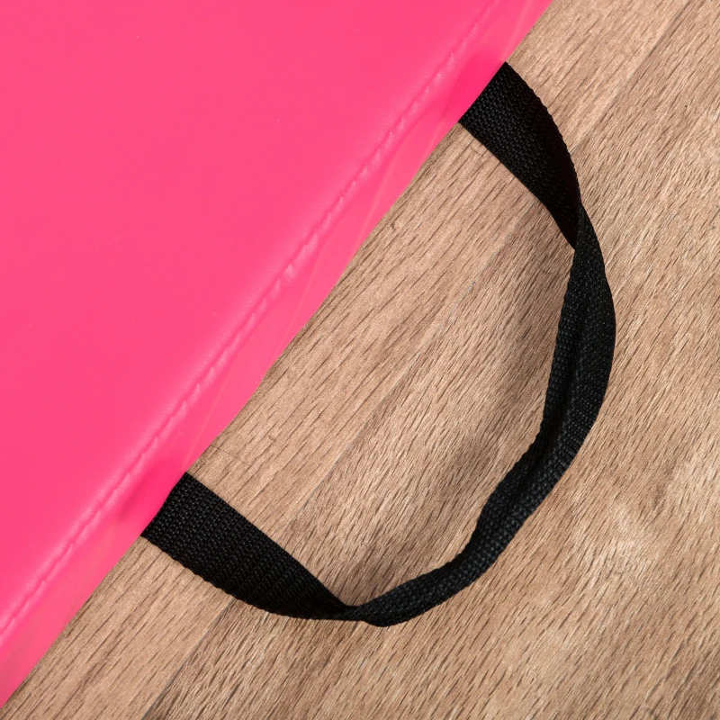 Soozier 4'x10'x2'' Folding Gymnastics Tumbling Mat, Exercise Mat with Carrying Handles for Yoga, MMA, Martial Arts, Pink