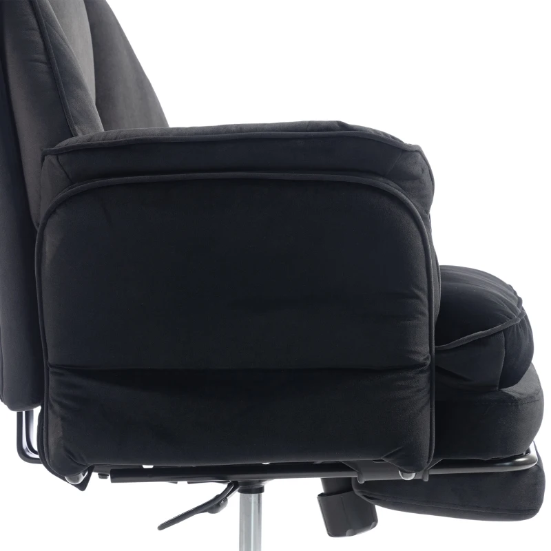 HOMCOM Cross Legged Office Chair with Footrest, 396 lbs Reclining Computer Desk Chair with High Back, Flip-up Armrests, Black
