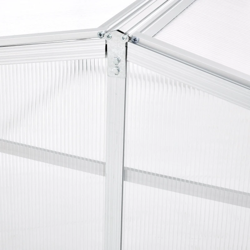 Outsunny Aluminium Cold Frame Greenhouse Garden Portable Raised Planter with Openable Top for Indoor, Outdoor, Flowers, Vegetables, Plants, 39" x 39" x 19"