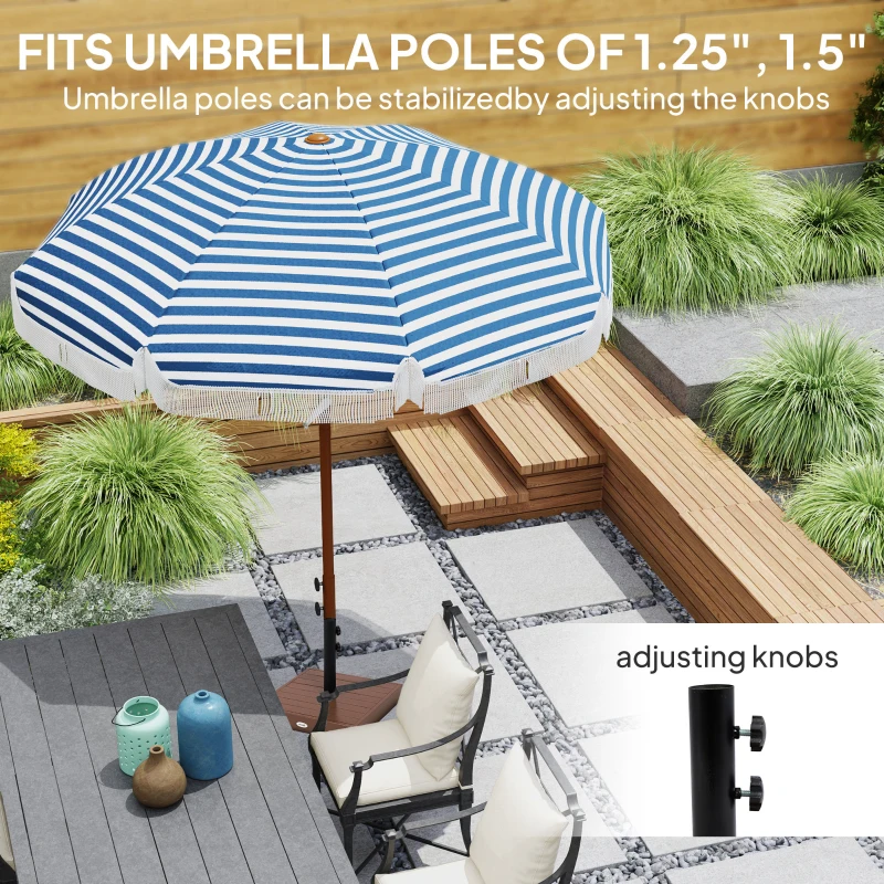 Outsunny Patio Umbrella Base, 42 lbs. Concrete Heavy Duty Umbrella Base for 1.25/1.5" Poles, Coffee