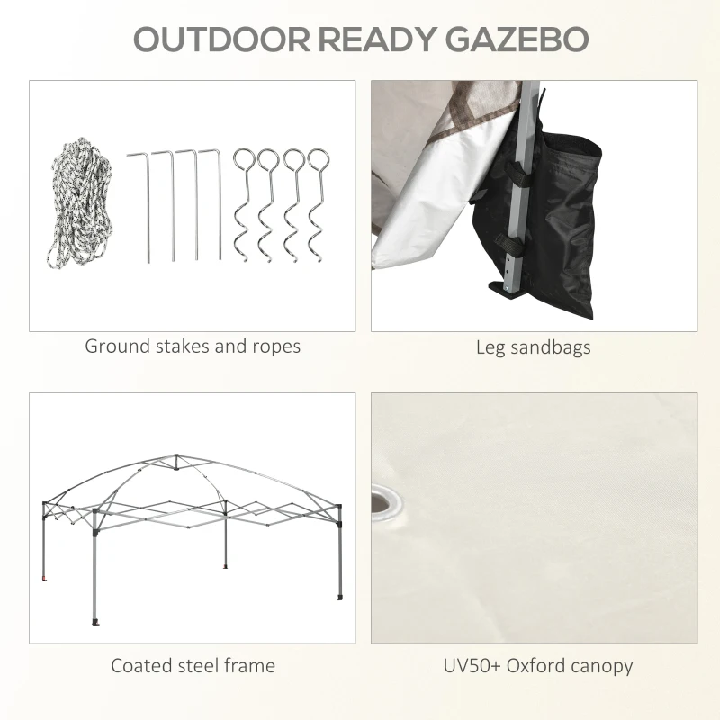 Outsunny 10' x 10' Pop Up Canopy Tent with Netting, Instant Sun Shelter, Tents for Parties, Height Adjustable