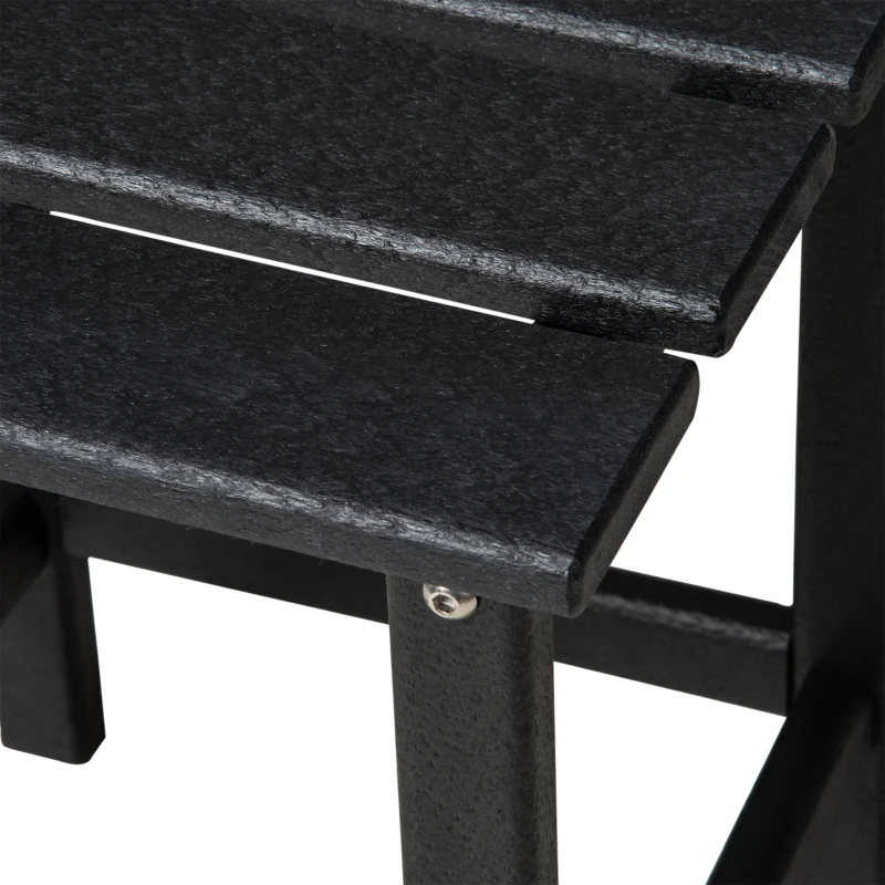 Outsunny Patio Side Table, 15" Square Outdoor End Table, HDPE Plastic Tea Table for Adirondack Chair, Backyard or Lawn, Black