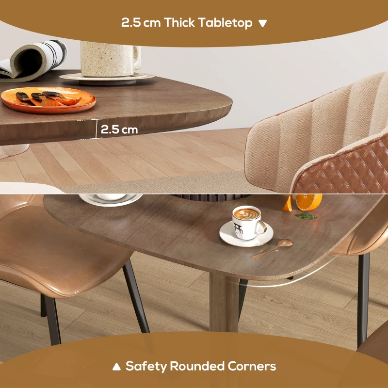 HOMCOM Dining Table for 4 People - Modern Kitchen Table with Wood-Effect Top, 27.6" x 27.6", Dark Brown