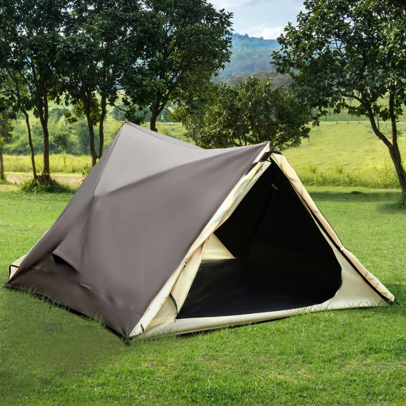 Outsunny 2-3 People Pop Up Camping Tent Waterproof Automatic Instant Tent Portable Cabana Beach Tent with Rainfly, Carry Bag, Windows and Doors, Outdoor Camping Hiking Indoor