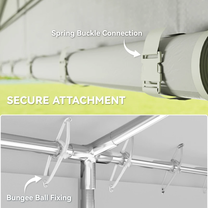 Outsunny 23' x 39' Large Outdoor Carport Canopy Party Tent with Removable Protective Sidewalls & Windows, White