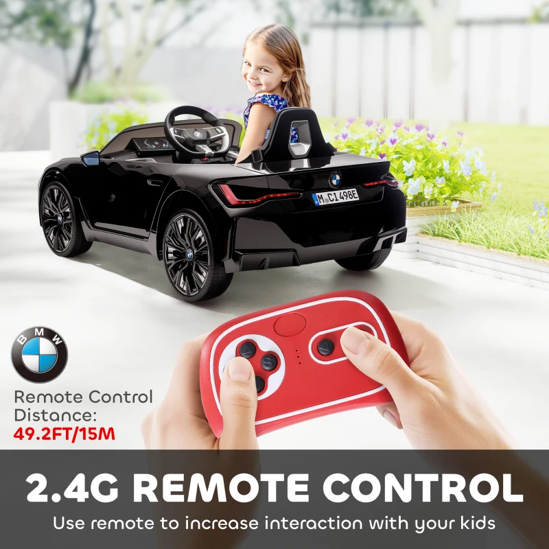 Aosom 12V Electric Car for Kids with 2.4G Remote Control, Suspension, Black