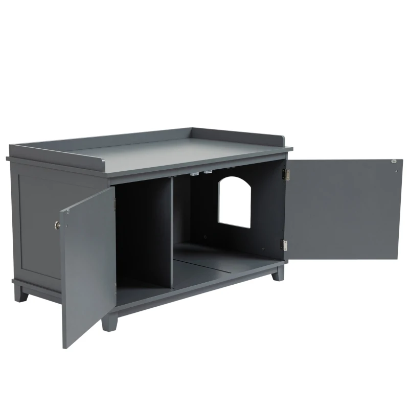 PawHut Cat Litter Box Furniture with Large Hidden Storage