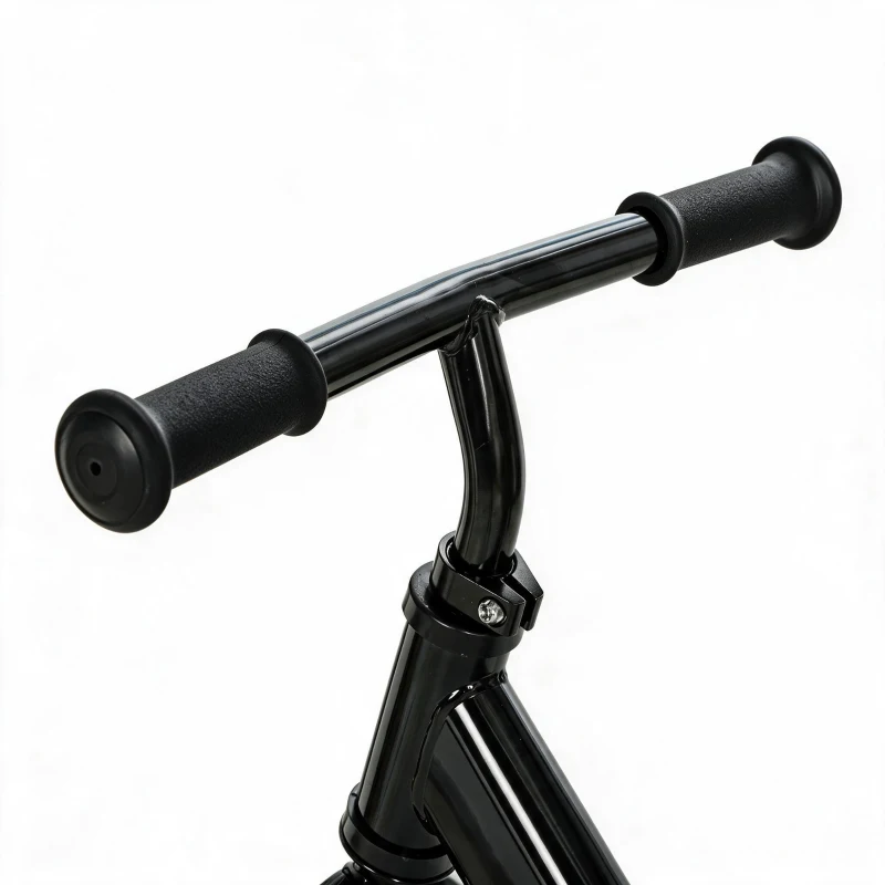 Qaba Balance Bike, Baby Bike with Lighting Wheels, Adjustable Seat and Handlebar, Steering for 2-5 Years Old, Black