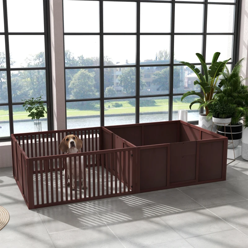 PawHut Whelping Box for Dogs Built for Mother's Comfort, Dog Whelping Pen with Removable Doors, Puppy Playpen