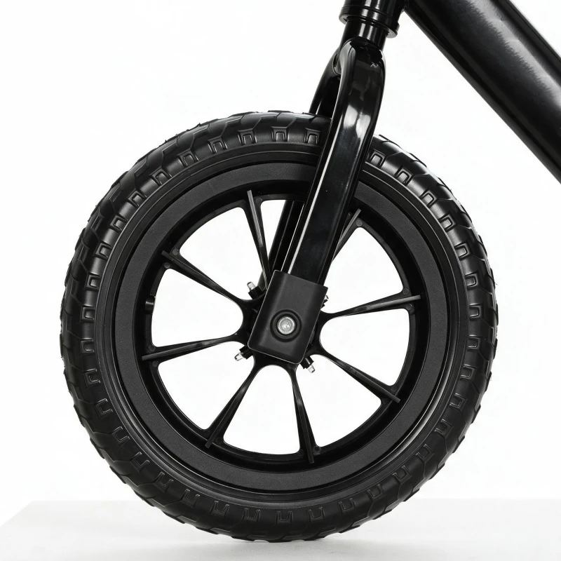 Qaba Balance Bike, Baby Bike with Lighting Wheels, Adjustable Seat and Handlebar, Steering for 2-5 Years Old, Black