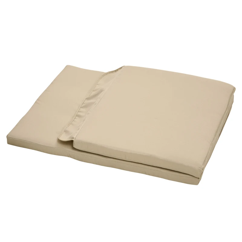 Outsunny 84A-052 Series Outdoor Porch Swing Cushions with Seat & Tufted Back, Backrest Ties, Set of 2 Replacement Cushions, Beige