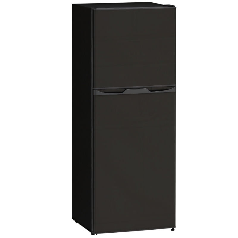 HOMCOM Double Door Mini Fridge with Freezer, 4.6 Cu.Ft Small Refrigerator with Thermostat, Shelves, Reversible Door, Black