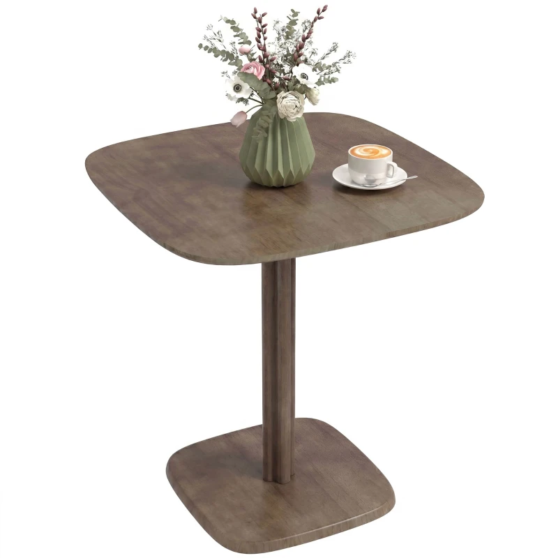 HOMCOM Dining Table for 4 People - Modern Kitchen Table with Wood-Effect Top, 27.6" x 27.6", Dark Brown