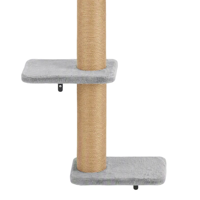 PawHut Cat Wall Shelves, 3-in-1 Wall-Mounted Cat Climber Set w/ Bed, Platforms, Hammock, Scratching Posts and Spring Ball
