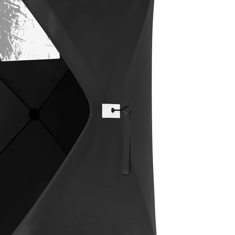 Outsunny 4 Person Pop-Up Ice Fishing Tent, Portable Ice Fishing Shelter With 4 Detachable Windows, Black