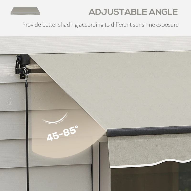 Outsunny 15' x 10' Retractable Awning, 280gsm UV Resistant Sunshade Shelter, for Deck, Balcony, Yard, Light Grey