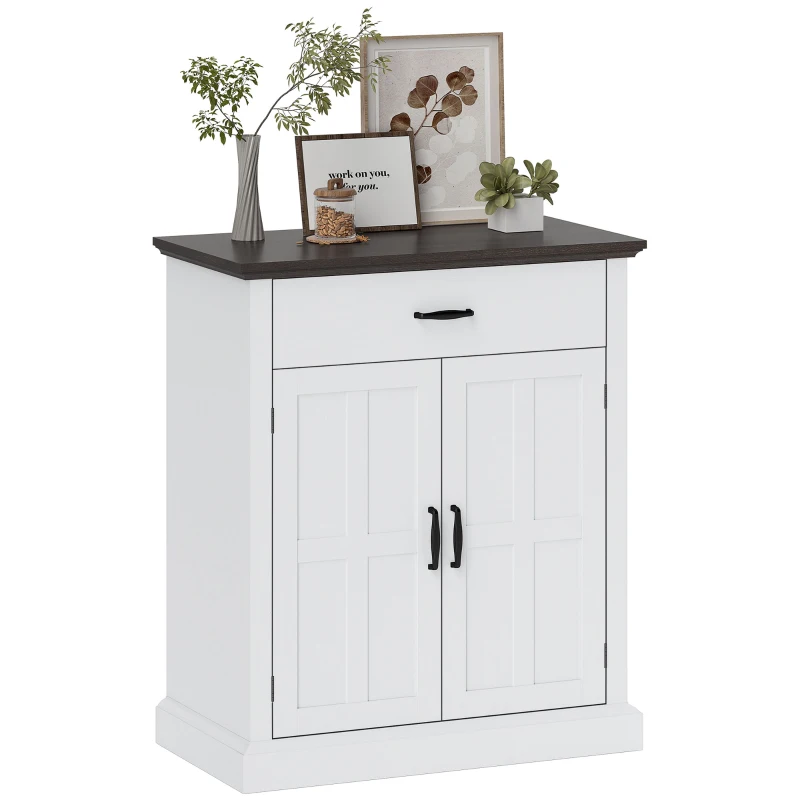 HOMCOM Sideboard Buffet, Modern Storage Cabinet with 2 Doors and Adjustable Shelf, White