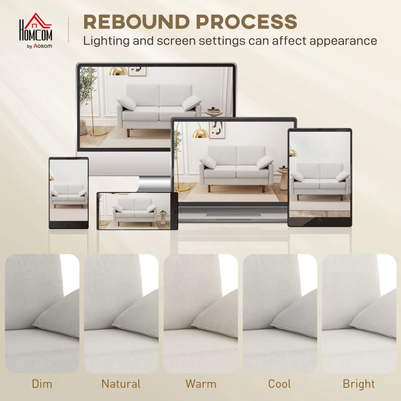 HOMCOM 3 Seater Sofa, Velvet Upholstered Couch with Spring Cushions, Rubber Wood Legs and 2 Pillows, Cream White