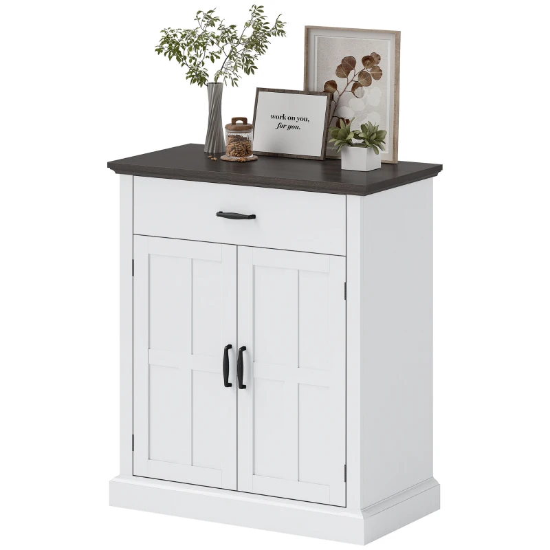 HOMCOM Sideboard Buffet, Modern Storage Cabinet with 2 Doors and Adjustable Shelf, White