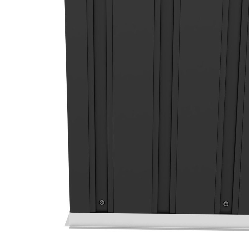 Outsunny 7 x 4ft Galvanised Steel Garden Shed, with Foundation Kit - Dark Grey