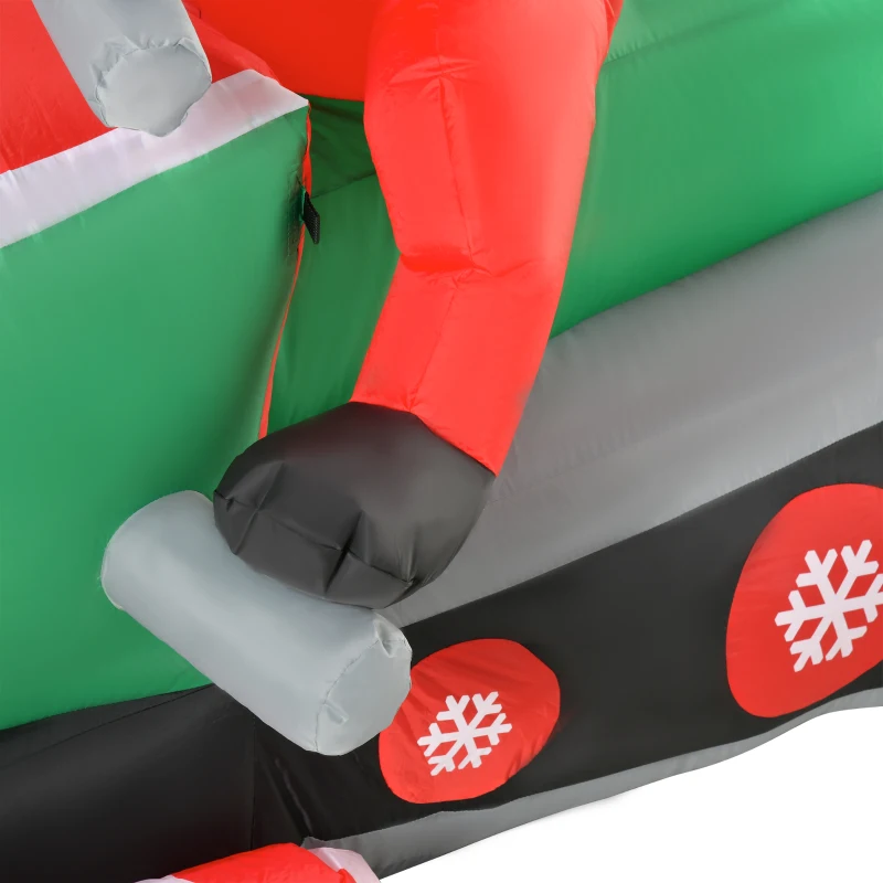 HOMCOM 5.2ft Christmas Inflatable Santa Claus with Snowmobile, LED Lighted  for Home Indoor Outdoor Garden Lawn Decoration Party Prop