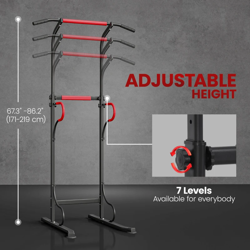 Soozier Power Tower, Pull Up Bar, Dip Station for Home Office Gym Multi-Function Workout Equipment