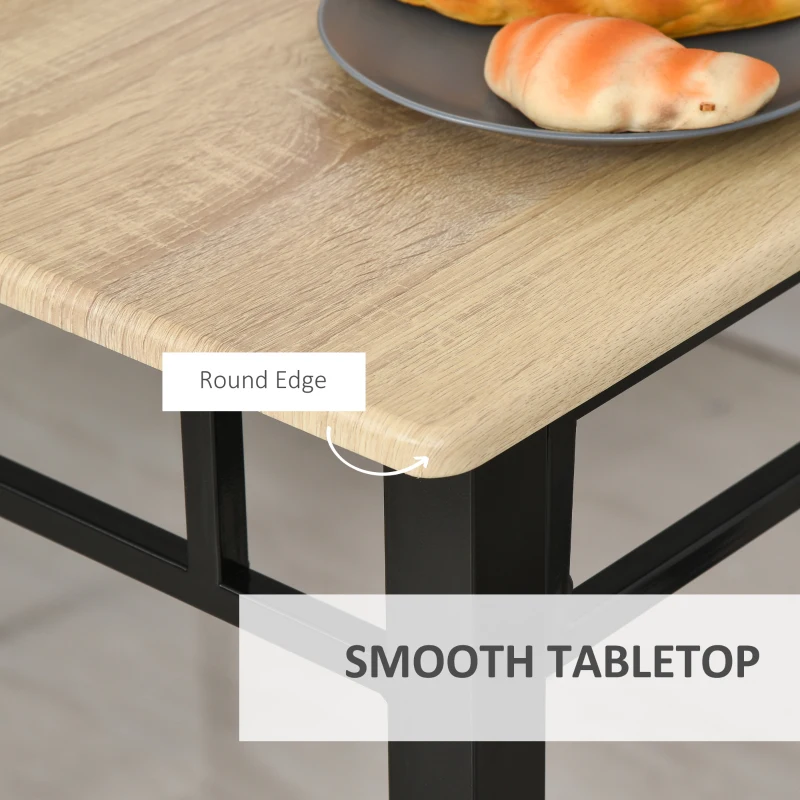 HOMCOM 5 Piece Dining Table and Chairs Set Wood Top Metal Frame Padded Seat Dining Table Set Home Kitchen Dining Room Furniture, Black