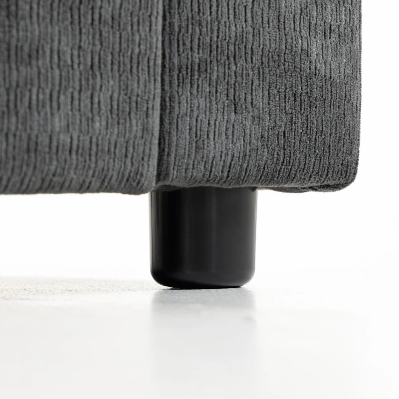 HOMCOM Sectional Sofa Bed, Double Pullout Sleeper Sofa Couch, Chenille Fabric, Dark Grey