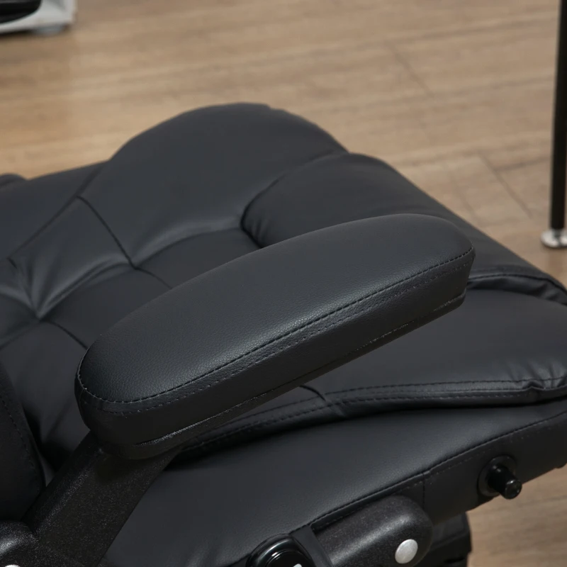 HOMCOM Massage Office Chair, Heated Reclining Computer Chair with 6 Vibration Points, Armrest and Remote, Black
