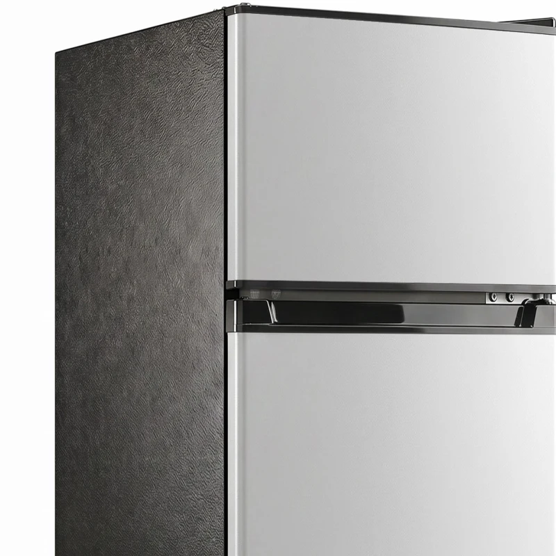 HOMCOM 7.7 Cu. Ft. Mini Fridge with Freezer, Compact Refrigerator with Adjustable Thermostat, Reversible Door, Silver