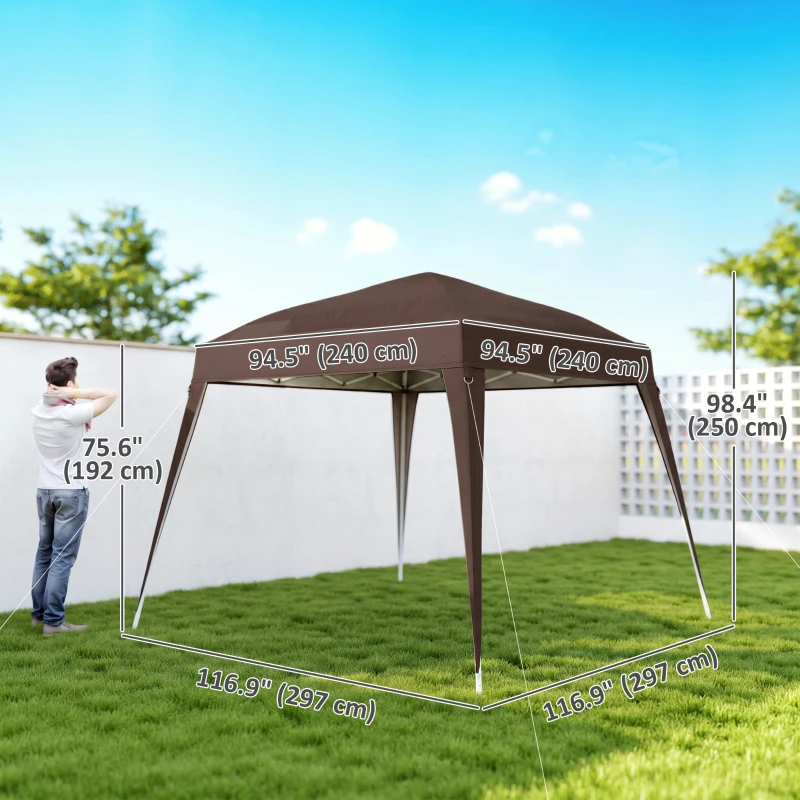 Outsunny 8' x 8' Pop Up Canopy, Outdoor Folding Tent, Portable Party Tent with Carrying Bag for Camping, Party, Picnic, Coffee