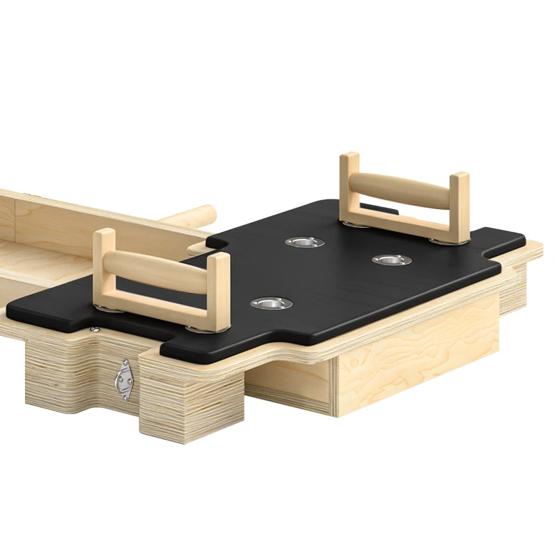 Soozier Foldable Pilates Reformer Machine, Multifunctional Pilates Board with Resistance Bands and Multi-Grips for Home Gym