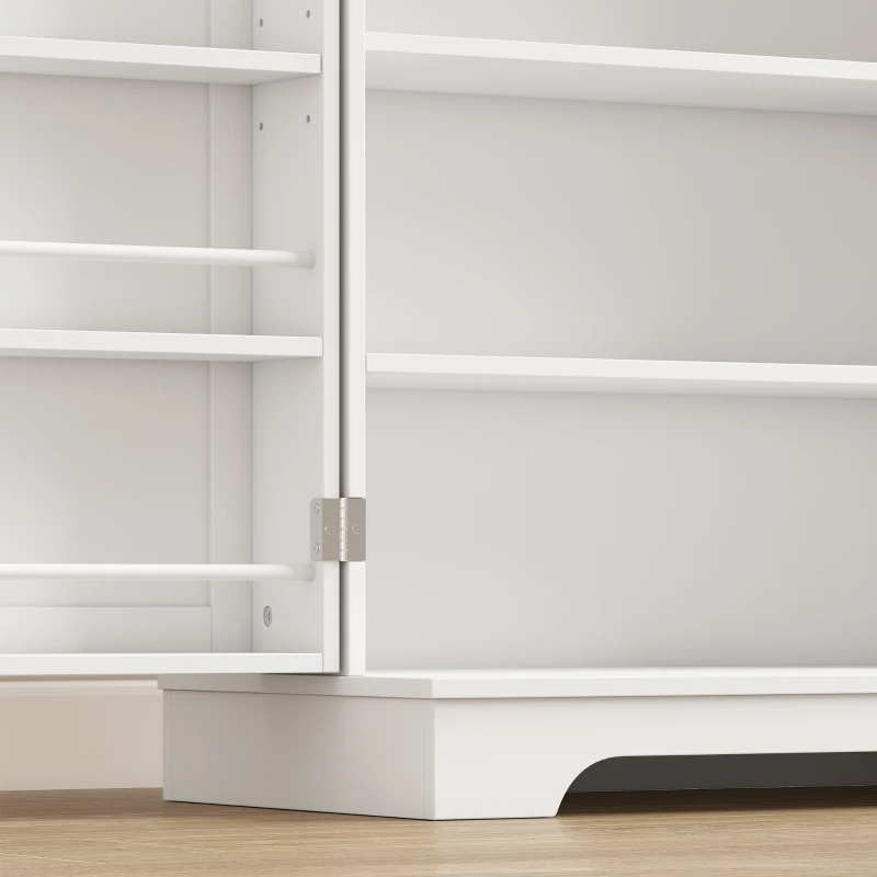 HOMCOM 65" Kitchen Pantry Cabinet Adjustable Shelves Tall Storage Cabinet Door Shelves 8 Shelves Brown White
