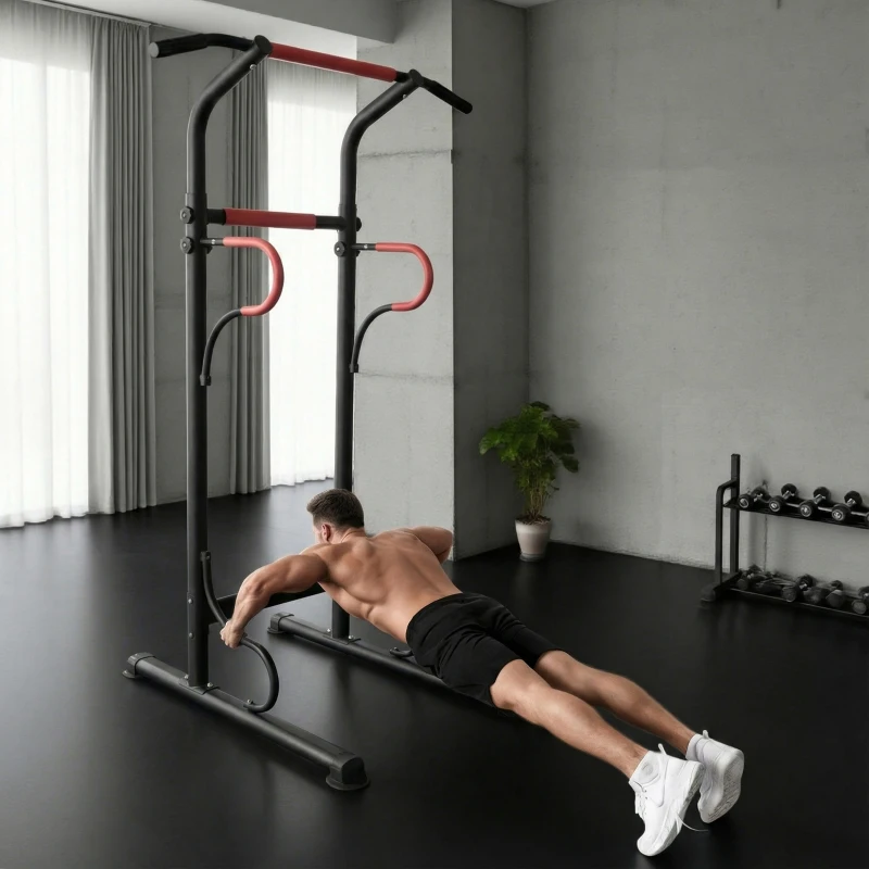 Soozier Power Tower, Pull Up Bar, Dip Station for Home Office Gym Multi-Function Workout Equipment