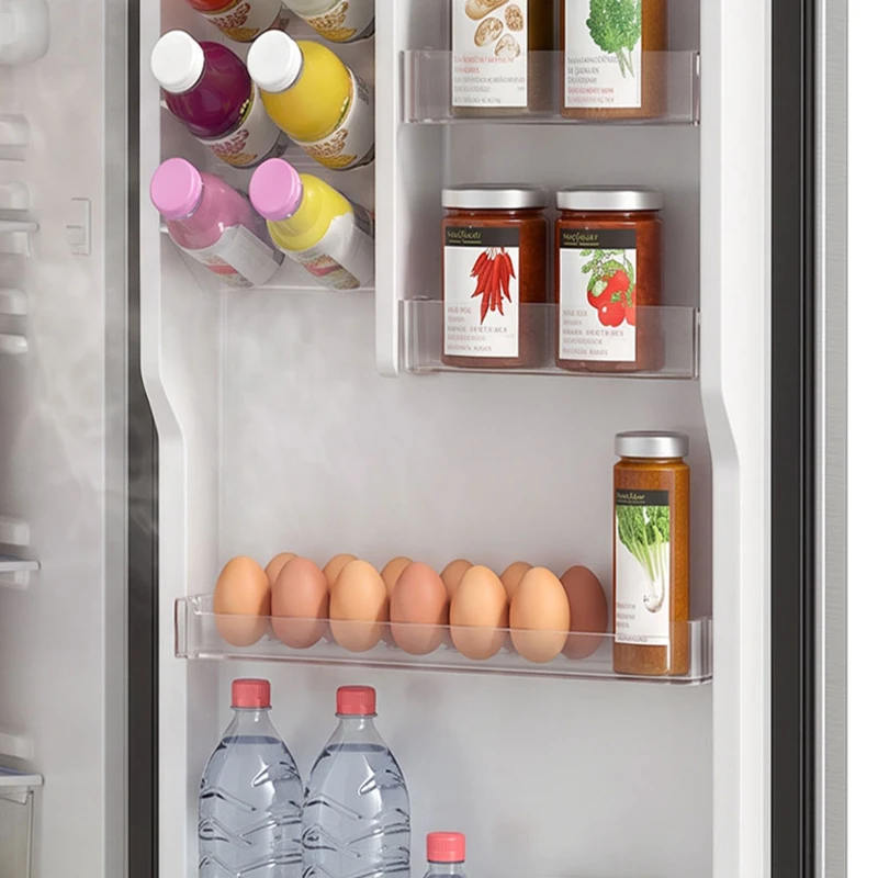 HOMCOM 7.7 Cu. Ft. Mini Fridge with Freezer, Compact Refrigerator with Adjustable Thermostat, Reversible Door, Silver
