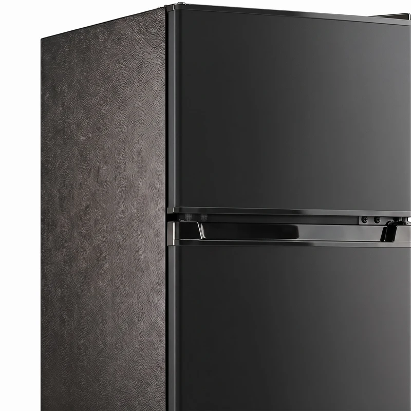 HOMCOM 7.7 Cu. Ft. Mini Fridge with Freezer, Compact Refrigerator with Adjustable Thermostat, Reversible Door, Black